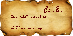 Csajkó Bettina névjegykártya