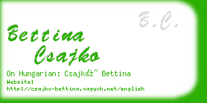 bettina csajko business card